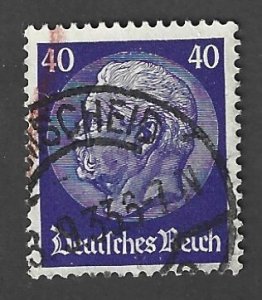 Germany Scott 396 Used 40pf Pres. von Hindenburg stamp 2018 CV $1.60