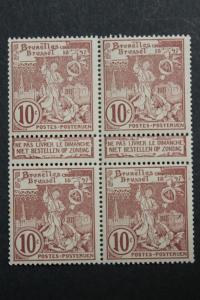 Belgium 1896-97 SC# 80- Block of 4 MNH Brussels Exhibition