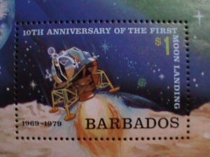 BARBADOS-1979-10TH ANNIVERSART OF 1ST MAN LANDING ON THE MOON MNH-S/S-VF