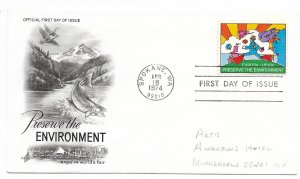 US 1527 10c Expo '74 Spokane World's Fair on FDC Artcraft Cachet ECV $5.00