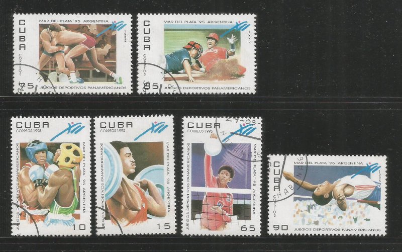 CUBA – 1995 – PAN AMERICAN GAMES - #3624-3629 – SET OF 6 – USED/CTO