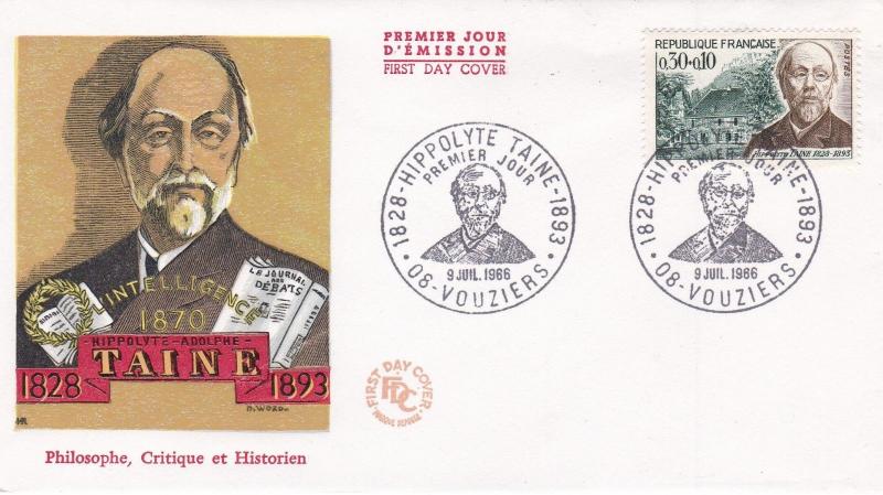 France 1966 Hippolyte Taine FDC Unadressed VGC