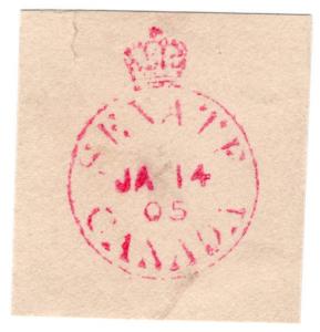 (I.B) Canada Cinderella : Senate Postal Seal (1905)