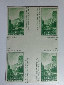 SCOTT #756 BEAUTIFUL GUTTER OF 6 IMPERFERATED  NGAI MINT NEVER HINGED GEM