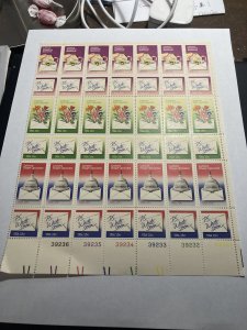 Scott 1805-1810 Plate Block of 42 Stamps From LR Sheet M NH OG ach