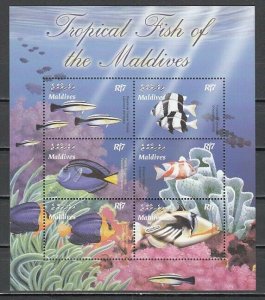 Maldives MNH S/S 2743 Tropical Fish Of The Maldives