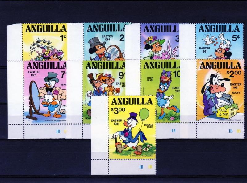 Anguilla 1981 Sc# 434-43 1981 Easter Disney Set(9)+1SS MNH 