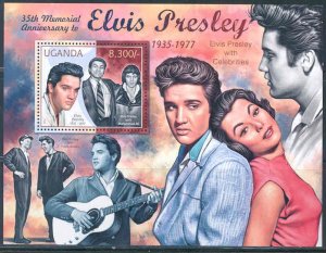 UGANDA 2012  35th MEMORIAL ANNIVERSARY OF ELVIS PRESLEY   S/SHEET MINT NH