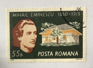 Romania 1975 Scott 2548 used - 55b, Milhail Eminescu, Poet