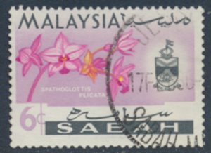 Sabah - North Borneo SG 427  SC#  20 Used Flowers Orchids see details & scans