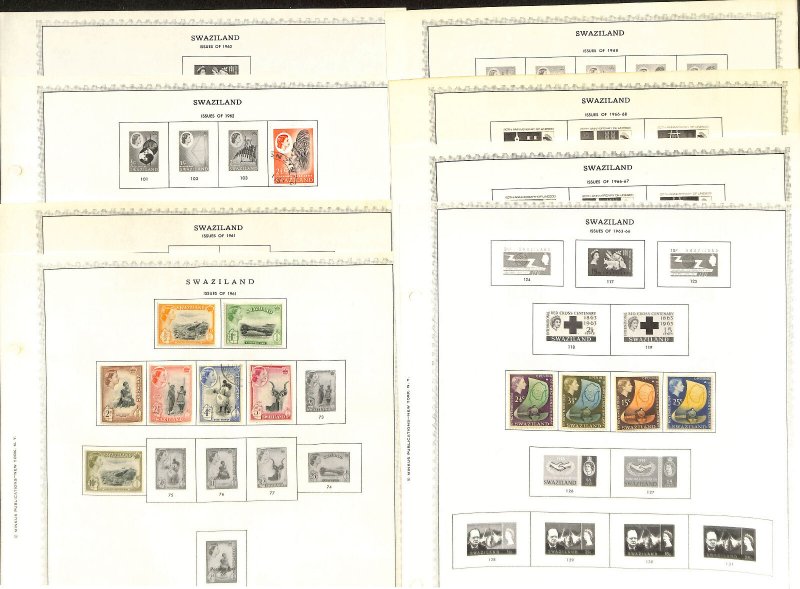Swaziland Stamp Collection on 45 Minkus Specialty Pages, 1889-1987 (BG)