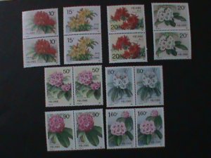 ​CHINA-1991-SC#2330-7  LOVELY COLORFUL RHODODENDRONS MNH-PAIRS SET-VERY FINE