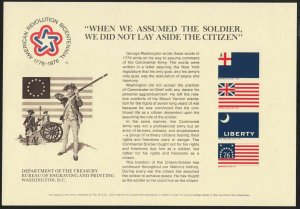 1976 American Revolution Colonial flags Stamp Expo SCCS B-37 Sc SC49 souv card