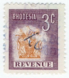 (I.B) Rhodesia Revenue: Duty Stamp 3c (1980)