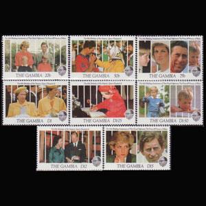 GAMBIA 1991 - Scott# 1080-7 Royal Family Set of 8 NH