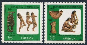 Dominican Rep 1065-1066, MNH. Mi 1596-1597. UPAEP-1989. Pre Columbian artifacts.