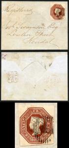 10d Deep Brown Embossed on Registered cover to Kendal