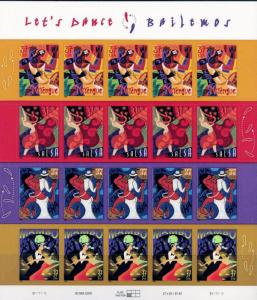 2005 37c Let's Dance, Latin Dances, Sheet of 20 Scott 3939-42 Mint F/VF NH