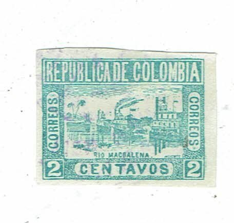 COLOMBIA SCOTT#194 1902 2c MAGDALENA RIVER - USED