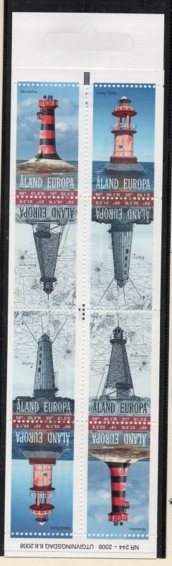 Aland Finland Sc 277e 2008 Lighthouses stamp booklet mint NH