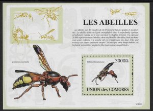 Comoro Islands  #1080  SS  Wasps  2009  MNH