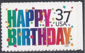 #3695 37c Happy Birthday 2002 Mint NH