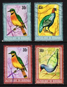 BURUNDI — SCOTT 585v — 1980 BIRDS WITH METALLIC FRAMES — USED