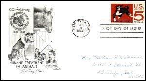 US 1307 Humane Treatment of Animals Artmaster Pen FDC