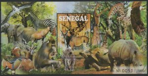 Senegal 2015 sheet block b 109 turtles apes rhinoceros eagles elephants birds mnh 