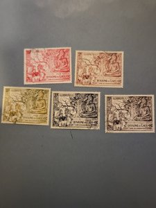 Stamps Laos Scott #27-9, C20-1 used