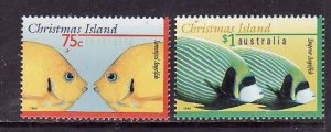 Christmas Is.-Sc#374-5- id5-unused NH set-Angelfish-Marine Life-1995-