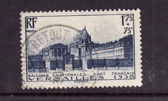 France-Sc#B70-used semi-postal-1938-palace of Versailles-