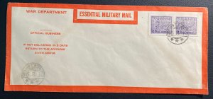 1950s South Korea Korean War Essential Military Mail Cover US War Department