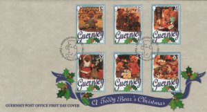 Guernsey 1997 FDC Sc 609-614 A Teddy Bear's Christmas