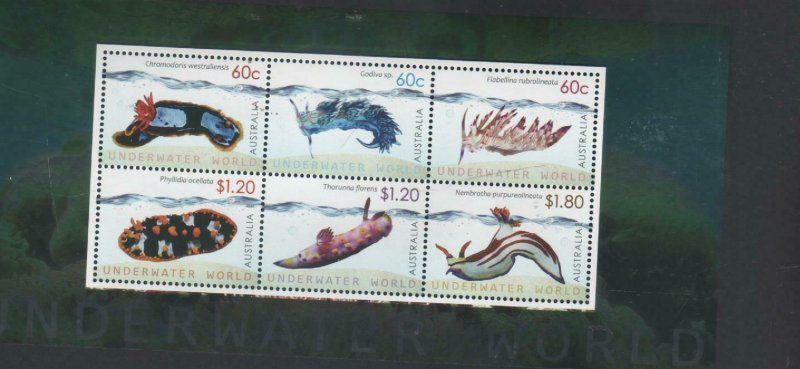 Australian Stamps Mint 2012 Underwater World Miniature sheet MUH 6 stamps 4X60c 