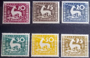 German States Wurttemberg Scott #O53-O58 1920 MH