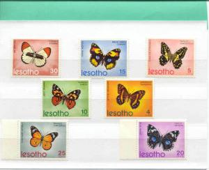 Lesotho 140-46 MNH VF Butterflies SCV10.65