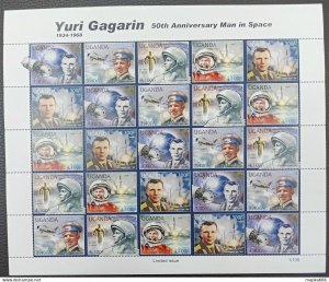 2012 Uganda Space Yuri Gagarin #2844-48 ! Unique Big Sh ** Qw61