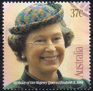 Australia. FU. SC 1079.  Q.Elizabeth II - 62nd birthday.