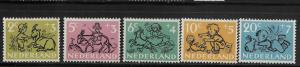 NETHERLANDS, B243-B247, MINT HINGED HINGE REMNANT, CHILD PLAYING WITH ANIMAL