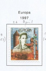 LATVIA - 1997 - Europa - Perf Single Stamp - Mint Lightly Hinged