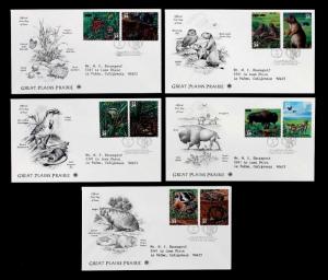 US STAMP SC #3506a-j GREAT PLAINS PRAIRIE FDC - LOT OF 5 2001