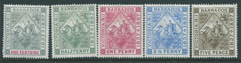 Barbados  #81-85  (MH)  CV $57.00