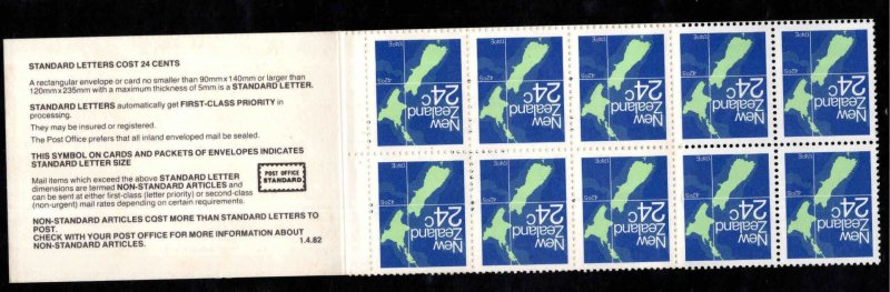 New Zealand Scott 649a perf 12 Map stamp Booklet MNH**