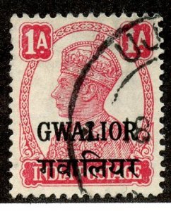 India- Convention States, Gwallior, Scott #103, Used