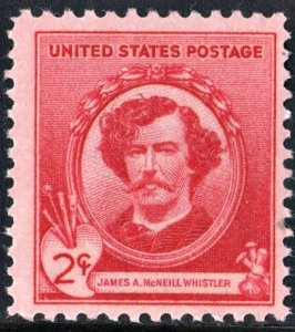 SC#885 2¢ Famous Americans: James A. McNeill Whistler Single (1940) MNH