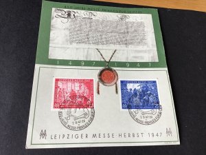 Germany Leipziger Fair 1947 postal stamps card Ref R28853