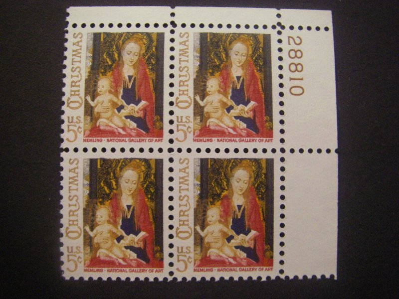 Scott 1321, Christmas Madonna & Child, 1966, PB4 #28810 UR, MNH Beauty