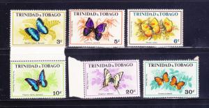 Trinidad and Tobago 210-215 Set MNH Insects, Butterflies