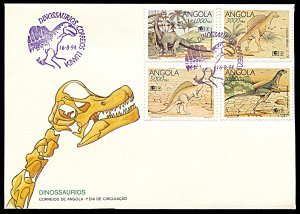 Angola 906-909, FDC, Dinosaurs